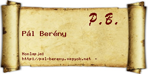 Pál Berény névjegykártya